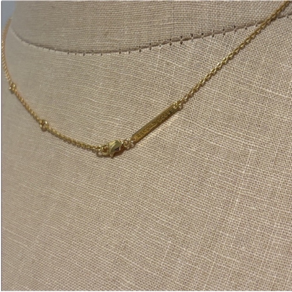 ✨SOLD✨ Kendra Scott Davie Necklace Rock Crystal 18K Gold Vermeil - Picture 6 of 11